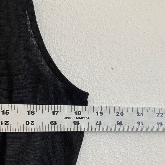 J. Crew Women's Seamed‎ linen dress with removable belt Black Medium - Picture 3 of 6